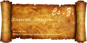 Csernai Zebulon névjegykártya
